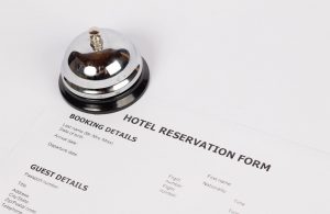 hotel reservation form with bell