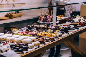 display of donuts and bagels