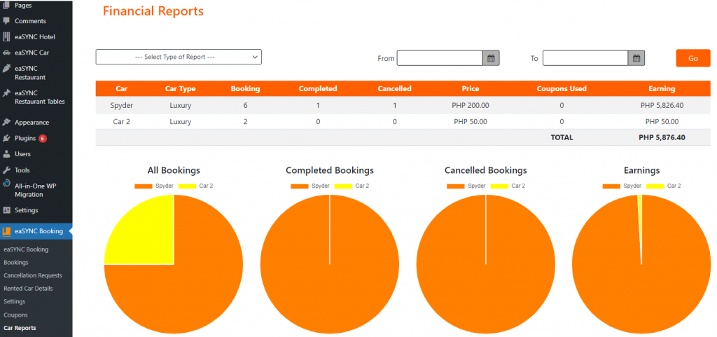 Car Rental Financial Reports