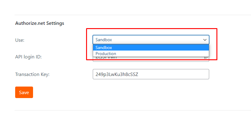 Select the correct keys, sandbox if still testing, production if already accepting payments.