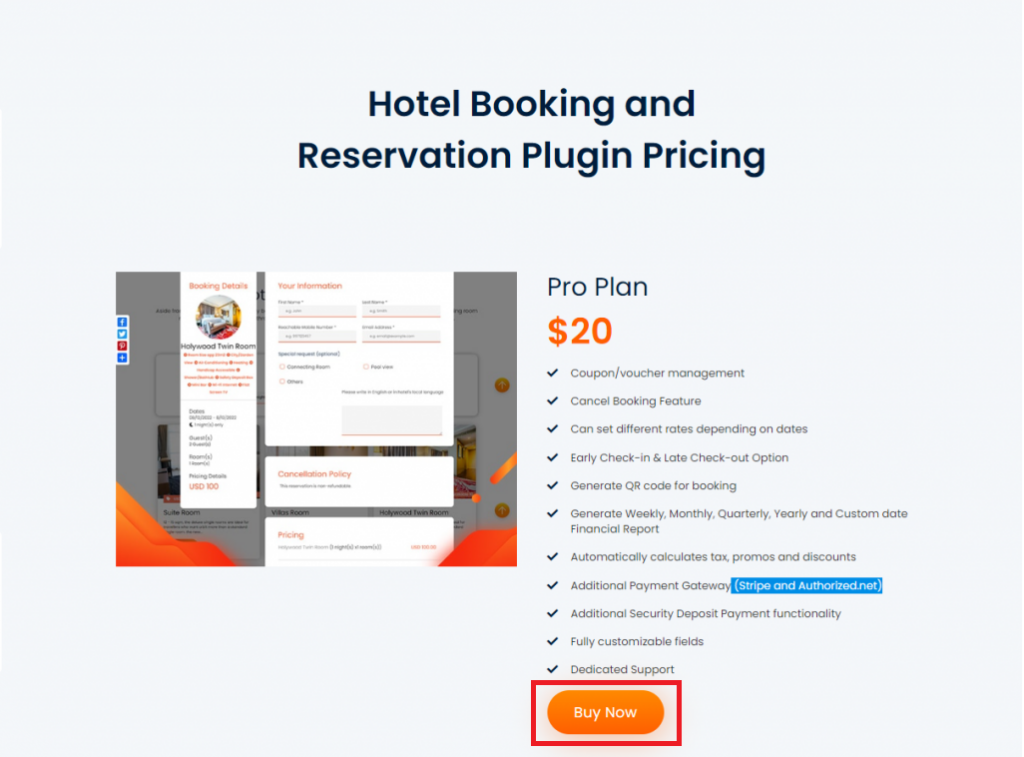 EaSYNC Booking Hotel Pro Plan Buy Now