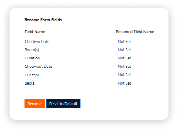 [Hotel] Rename Booking Form Fields 1