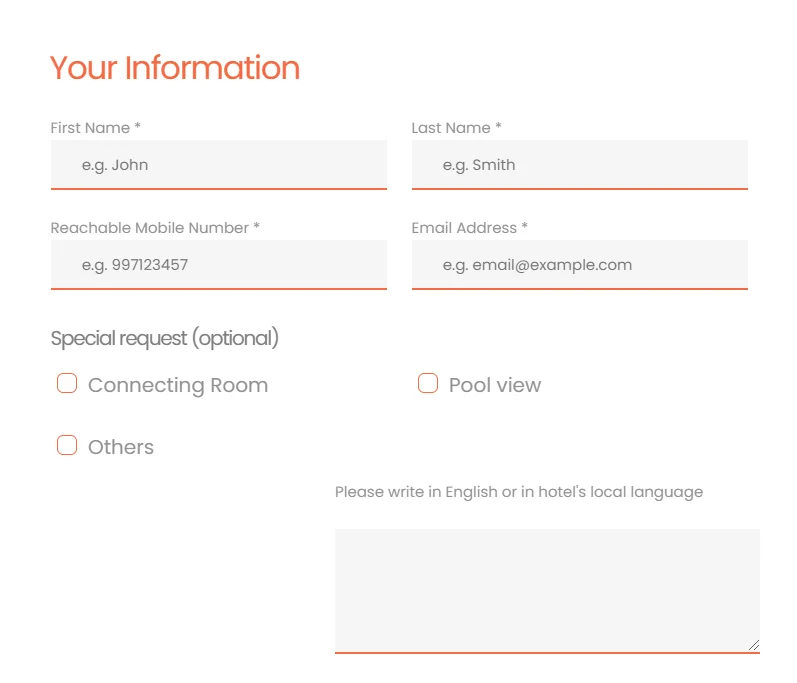 07 Integrate an Online Payment System to Your WP Hotel Booking Site Personal Information